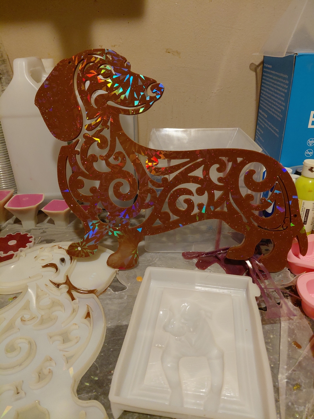 Holographic Brown Dachshund Decorative Wall Hanging